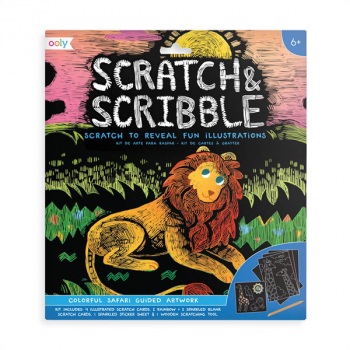 Colorful Safari Scratch & Scribble Art Kit: 10 piece set