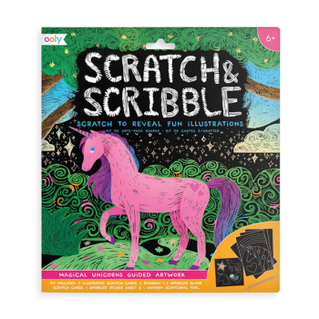 Magical Unicorns Scratch & Scribble Art Kit: 10 piece set