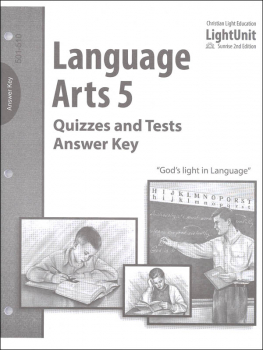 Language Arts 501-510 Quizzes and Tests Answer Key Sunrise 2nd Edition