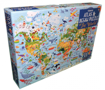 Atlas Book and Jigsaw Puzzle - The World (300 pieces) (Usborne)