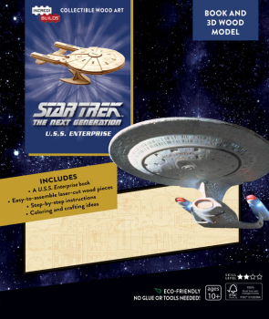 Star Trek The Next Generation U.S.S. Enterprise Book and 3D Wood Model
