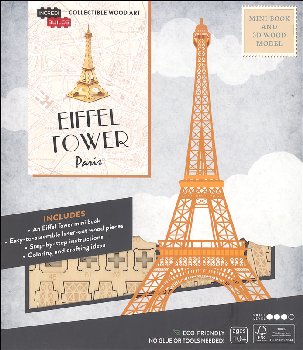 Paris: Eiffel Tower 3D Wood Model with booklet