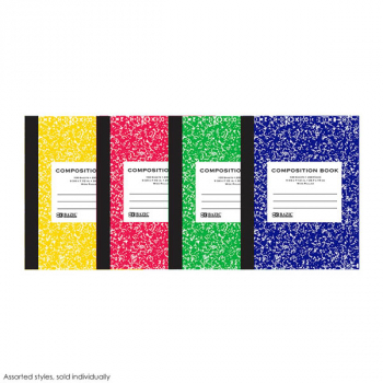 Wide Ruled Marble Composition Book - Assorted Colors (100 sheets)