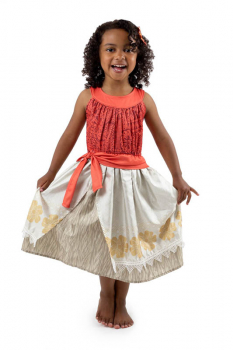 Polynesian Princess Dress with Hair Clip - Ages 9-11