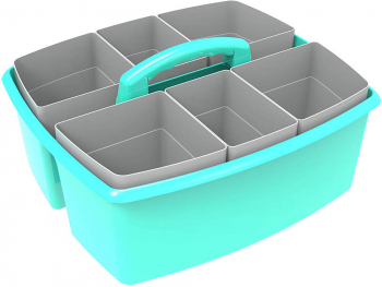 Large Teal Caddy with Gray Cups
