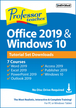 Professor Teaches Office 2019 and Windows 10 Tutorial Set Digital