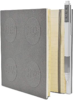 LEGO Locking Notebook with Gel Pen - Grey