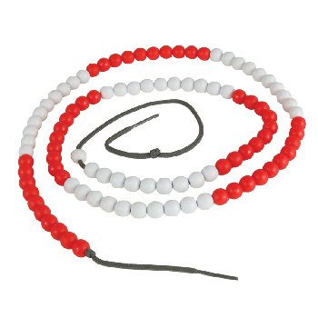 Round Bead String Set (50 red, 50 white)