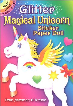Glitter Magical Unicorn Sticker Paper Doll