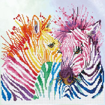 Rainbow Zebras Diamond Dotz Kit (Intermediate)