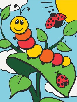 Painting By Numbers - Caterpillar & Ladybugs