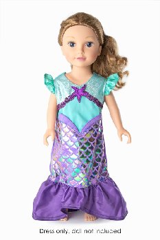 Purple Sparkle Mermaid Doll Dress