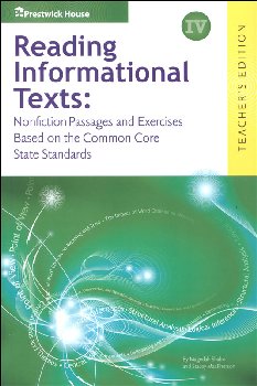Reading Informational Texts Book IV Teacher Book