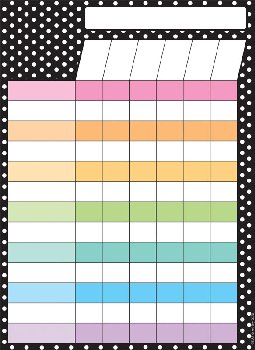 Black & White Dots Color Incentive Chart Smart Poly Space Saver