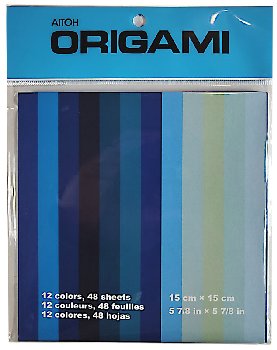 Origami Paper - Shades of Blue (5.87 square ) - 48 sheets