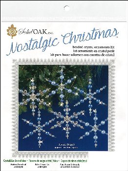 Solid Oak Kit Beaded Ornament Snowflakes (Crystal Blue)