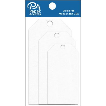 Paper Accents Craft Tags - White (25 assorted sizes)