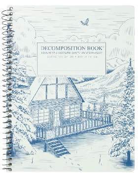 Snowy Chalet Decomposition College-Ruled Book (7.5"x 9.75")