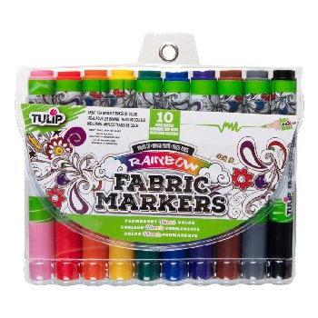 Fabric Markers Brush Tip 10 Colors