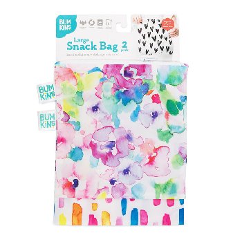 Reusable Snack Bag - Large (2 Pack) (Watercolors)