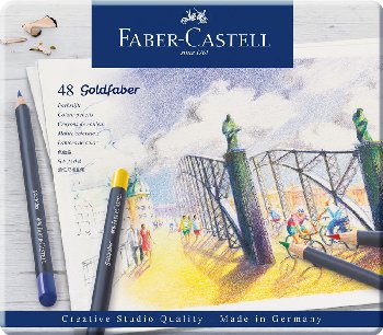 Goldfaber Color Pencils - 48 count metal tin