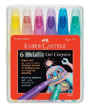 Metallic Gel Crayons - 6 pack