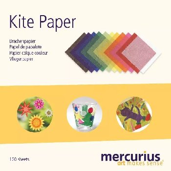 Kite Paper - assorted colors, 100 sheets (6.3"x 6.3")