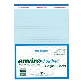 Enviroshades Blue Legal Pad - Lined (8.5"x11.75") 50 sheets