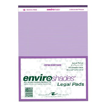 Enviroshades Orchid Legal Pad - Lined (8.5"x11.75") 50 sheets