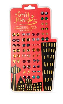 Superhero Sticker Earrings, 30 pairs