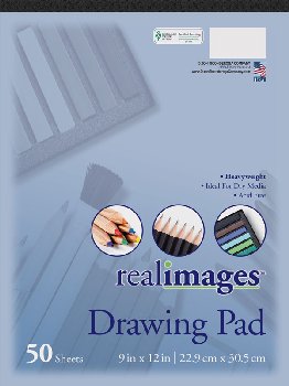Real Images Drawing Pad 9" x 12" (50 sheets) Heavyweight Paper