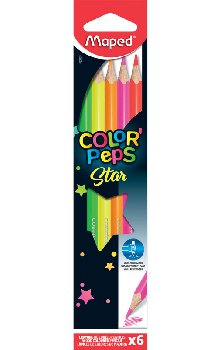 Color'Peps Triangular Fluorescent Colored Pencils x 6