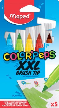 Color'Peps XXL Brush Tip Jumbo Washable Markers x 5