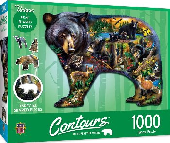 Wildlife of the Woods Shape Contours Puzzle (1000 piece)