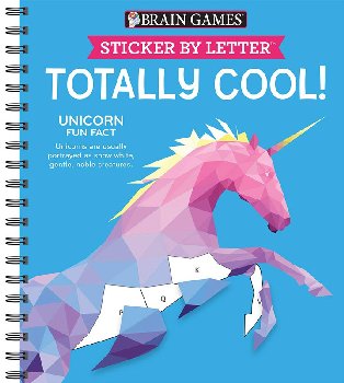 Sticker by Letter: Totally Cool! Unicorn Fun Facts (Brain Games) 52 pages