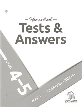 Answers Bible Curriculum Homeschool: 4-5 Tests and Answers: Year 1