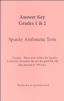 Learning Numbers with Spunky Tests Answer Key Grades 1 & 2