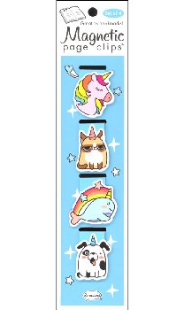 Unicorn Doodles Magnetic Page Clips (set of 4)