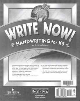 Beginnings K5 Write Now! Activity Sheets 3ED