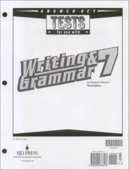Writing/Grammar 7 Testpack Answer Key