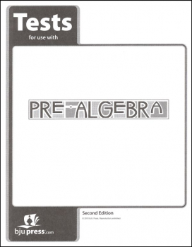 Pre-Algebra Tests 2nd Edition