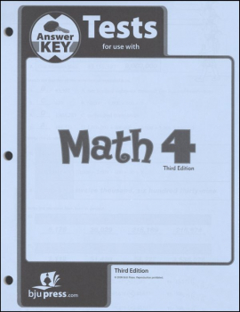 Math 4 Testpack Answer Key 3rd Edition