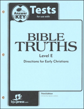 Bible Truths E Tests Answer Key 3ED