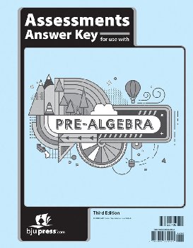 Pre-Algebra Assessments Answer Key 3rd Edition