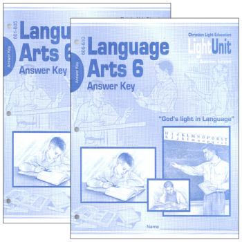 Language Arts LightUnit 601-610 Answer Key Set Sunrise Edition