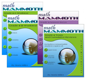 Math Mammoth Light Blue Series Grade 4 Colored Package