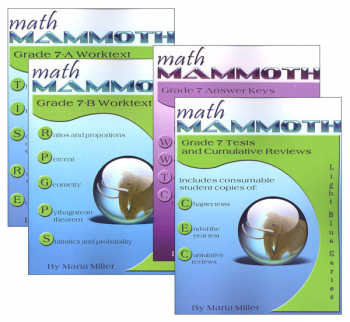 Math Mammoth Light Blue Series Grade 7 Colored Package