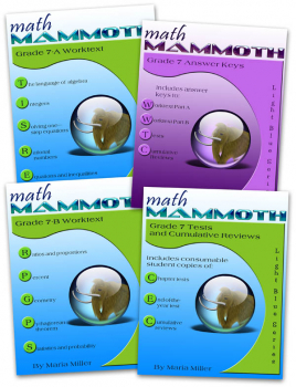 Math Mammoth Light Blue Series Grade 7 Set