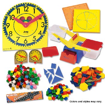 Manipulative Kit K (Basic Plastic Pattern Blocks, Judy Clock, Optional Items)