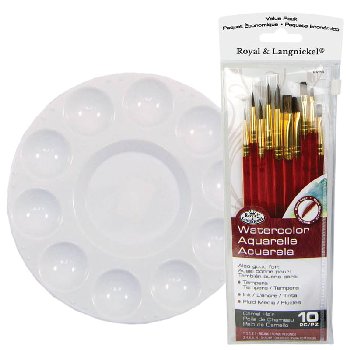 Paint Palette and Brush Assortment Package